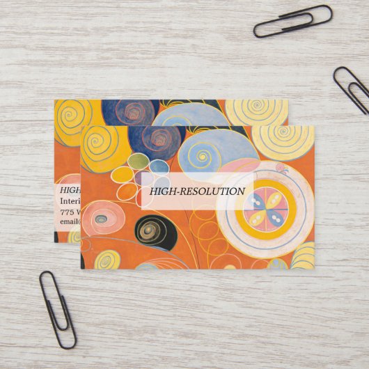 10番目に大きい、グループIV、No.4 by Hilma af Klint 名刺 (正面/裏面インサイチュ)