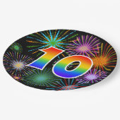 10番目のイベント-おもしろい,カラフルレはっきりしたインボー10 ペーパープレート (アングル)