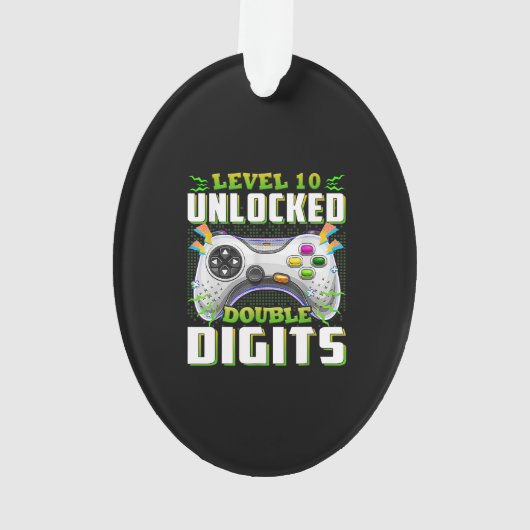 10番目の誕生日の男の子のダブルデジットのビデオゲーマー オーナメント (裏面)