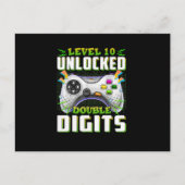 10番目の誕生日の男の子のダブルデジットのビデオゲーマー ポストカード (正面)