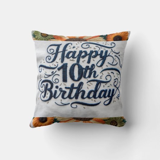 10番目の誕生日ギフトは現在10桁の装飾用クッション クッション (裏面)