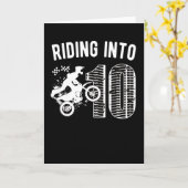 10番目の誕生日ギフト・ダート・バイク10歳の少年 カード (黄色い花)