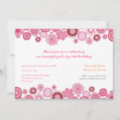 10番目の誕生日ピンクのパーティの招待状写真カード 招待状 (裏面)