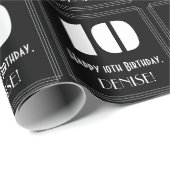 10番目の誕生日:インスパイアアールデコの「10」の外観と名前 ラッピングペーパー (ロールコーナー)