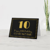 10番目の誕生日:インスパイアアールデコ検索"10" +名前 カード (正面)