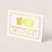 10番目の誕生日、名前+アールデコインスパイア「10」の外観 箔カード (正面)