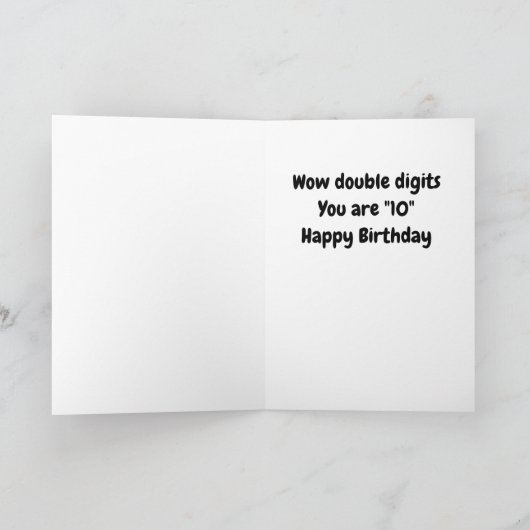 **10番目の誕生日**2桁の誕生日カード カード (内部)