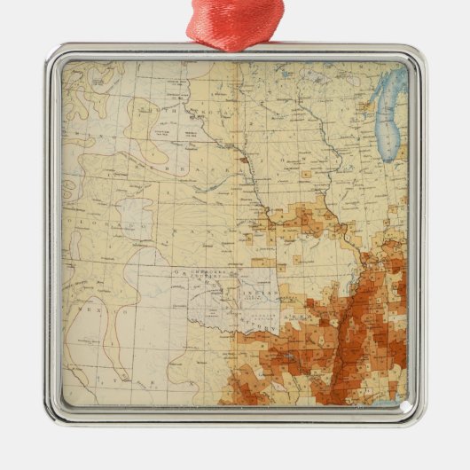 10着色された人口1890年 メタルオーナメント (正面)