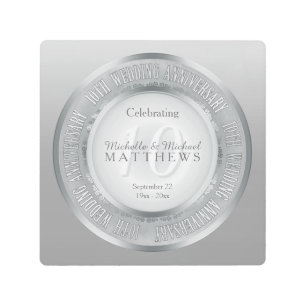 10祝周年記念結婚記念日 メタルプリント