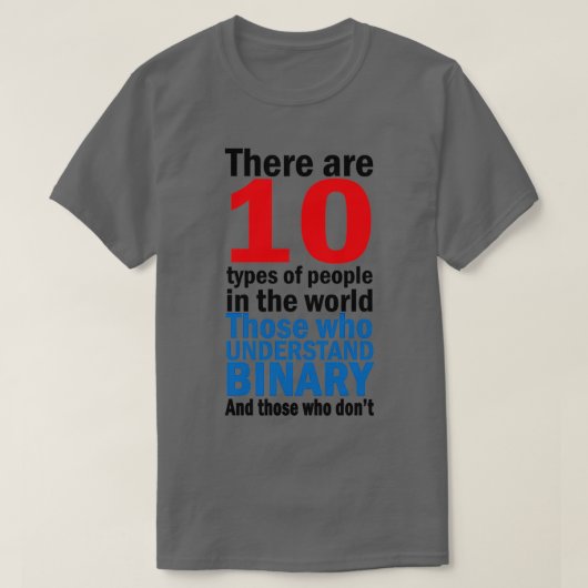 10種類の人がいる1 Tシャツ (デザイン正面)