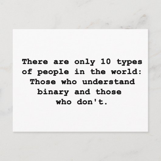 10種類の人 ポストカード (正面)