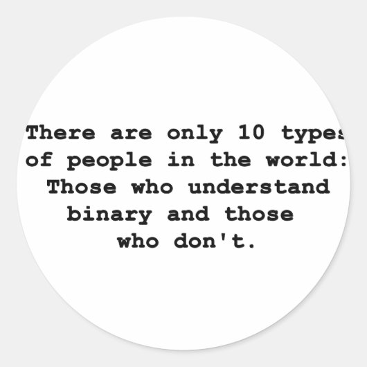 10種類の人 ラウンドシール (正面)