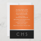 10級モダン懇親会オレンジシルバーブラック 招待状 (裏面)