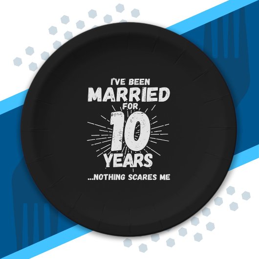 10結婚した年10周年おもしろいカップル ペーパープレート