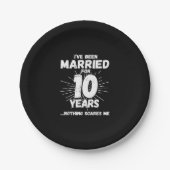 10結婚した年10周年おもしろいカップル ペーパープレート (正面)