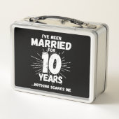 10結婚した年10周年おもしろいカップル メタルランチボックス (裏面)