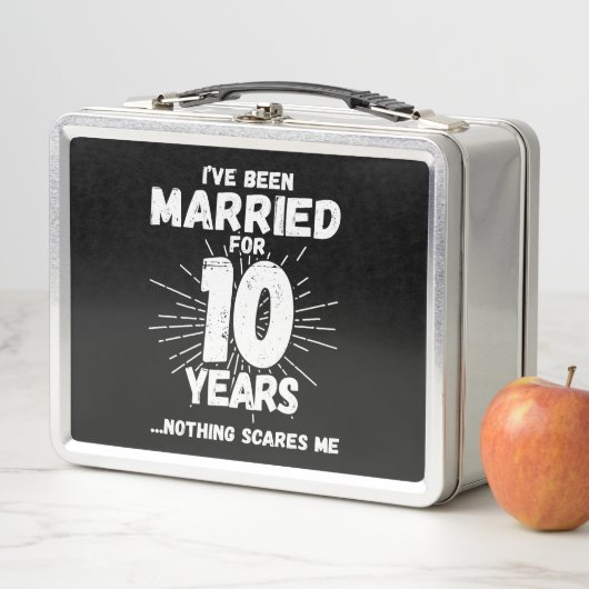10結婚した年10周年おもしろいカップル メタルランチボックス (インサイチュ)