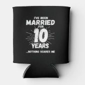 10結婚した年10周年おもしろいカップル 缶クーラー (正面)