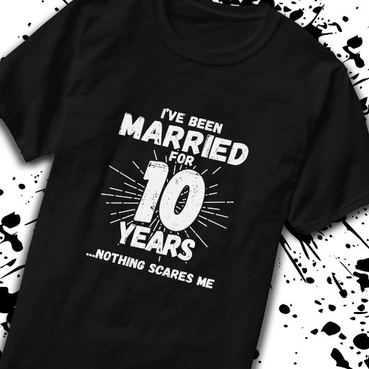 10結婚した年10周年おもしろいカップル Tシャツ