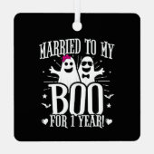 10結婚月1日おもしろい記念 メタルオーナメント (裏面)