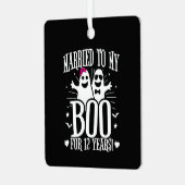 10結婚月12日おもしろい記念 メタルオーナメント (正面左)