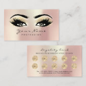 10美しいサロンロイヤリティカードメイクアップバラ点滅 ロイヤリティカード (正面/裏面)