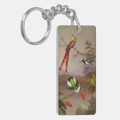 10羽のハチドリが集まる熱帯地方 キーホルダー (正面左)