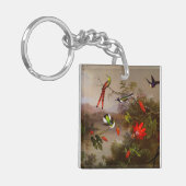 10羽のハチドリが集まる熱帯地方 キーホルダー (正面左)