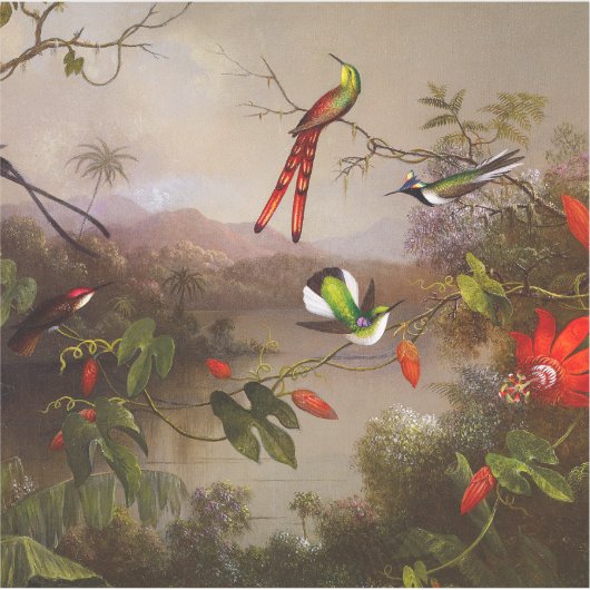 10羽のハチドリが集まる熱帯地方 シール (正面)