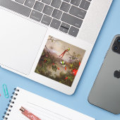 10羽のハチドリが集まる熱帯地方 シール (ノートパソコンとiPhone)