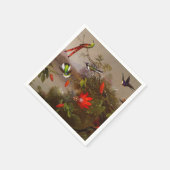 10羽のハチドリが集まる熱帯地方 スタンダードカクテルナプキン (角)