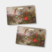 10羽のハチドリが集まる熱帯地方 バッジ (正面＆裏面)