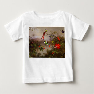 10羽のハチドリが集まる熱帯地方 ベビーTシャツ