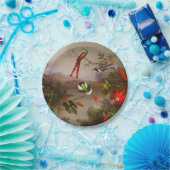 10羽のハチドリが集まる熱帯地方 ペーパープレート (パーティー)