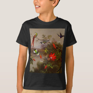 10羽のハチドリが集まる熱帯地方 Tシャツ