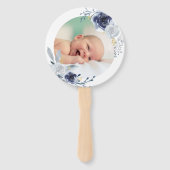 10色の水色の青いバラバプテスマ ハンドファン (正面)