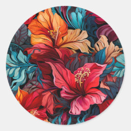 #10花柄 ラウンドシール