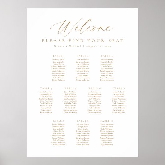 10表ウェルカムシーティングチャート ポスター (正面)