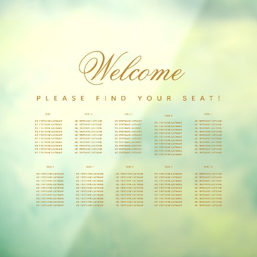 10表金ゴールド透明座席表 ウィンドウサイン (シート3)