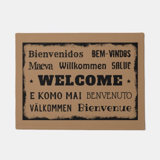 10言語へようこそ ドアマット (正面)