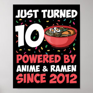 10誕生日かわいいアニメラーメン10歳ガール ポスター