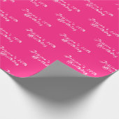 10誕生日かわいいガーリーピンクシンプルの名モダン前 ラッピングペーパー (角)
