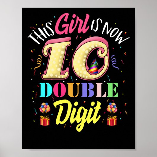 10誕生日この女の子は今10倍の数字 ポスター (正面)