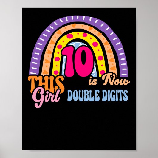10誕生日この女の子は今10倍の数字 ポスター (正面)
