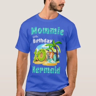 10誕生日の可愛い人魚ママ Tシャツ