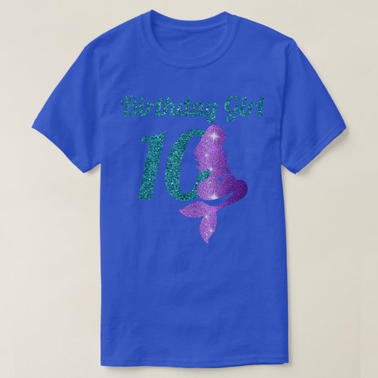 10誕生日の女の子マーメイド10歳のマーメイド Tシャツ (デザイン正面)