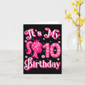 10誕生日の少女の人形10歳G カード (黄色い花)