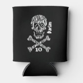 10誕生日または任意の年のスカルとクロスボーンA09 缶クーラー (正面)