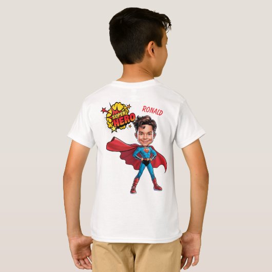 10誕生日カスタムスーパーヒーロー Tシャツ (裏面フル)