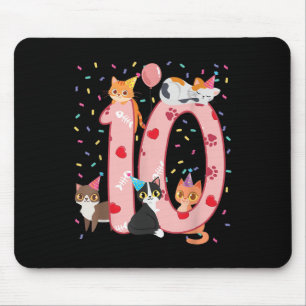 10誕生日ガールかわいい猫の衣装10歳Bd マウスパッド